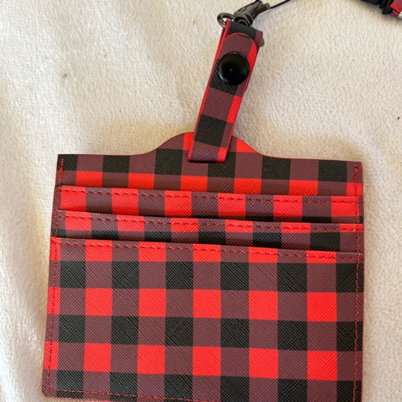 Black & red Checkered ID Card Holder Lanyard - Picture 2 of 6